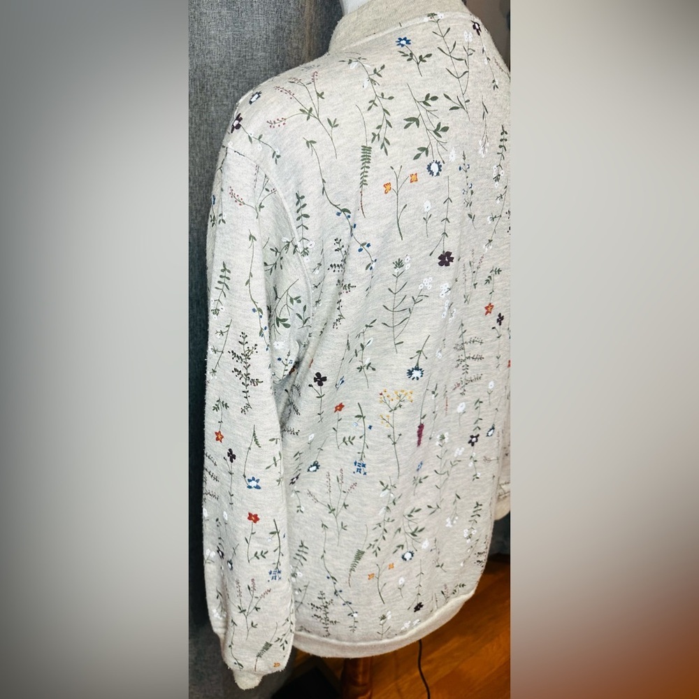 Blair Floral Embroidered Snap Front Sweatshirt Jacket – Size S - Picture 9 of 13